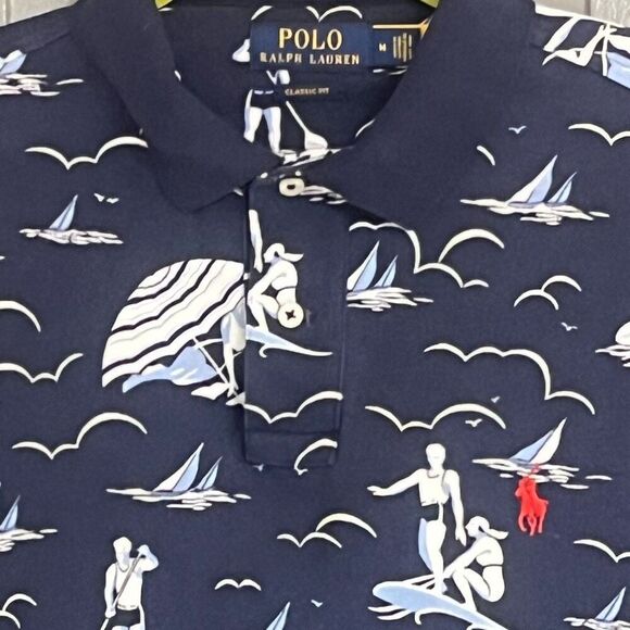 Polo Ralph Lauren Men’s Surfing Hawain Classic Polo Short Sleeve Collared Classi - Picture 3 of 7